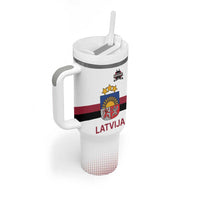 Custom Latvia Ice Hockey Champions Tumbler With Handle Come on Latvija White style