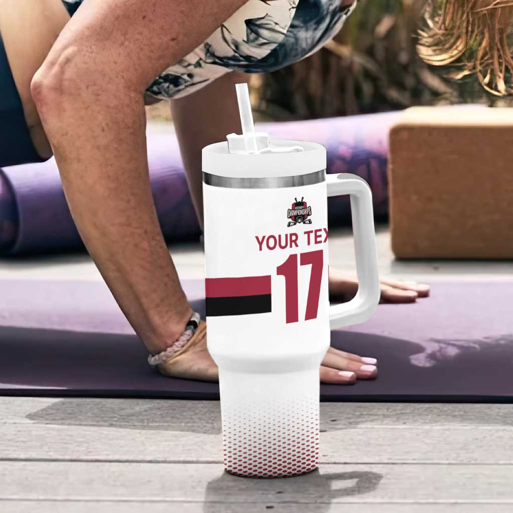 Custom Latvia Ice Hockey Champions Tumbler With Handle Come on Latvija White style