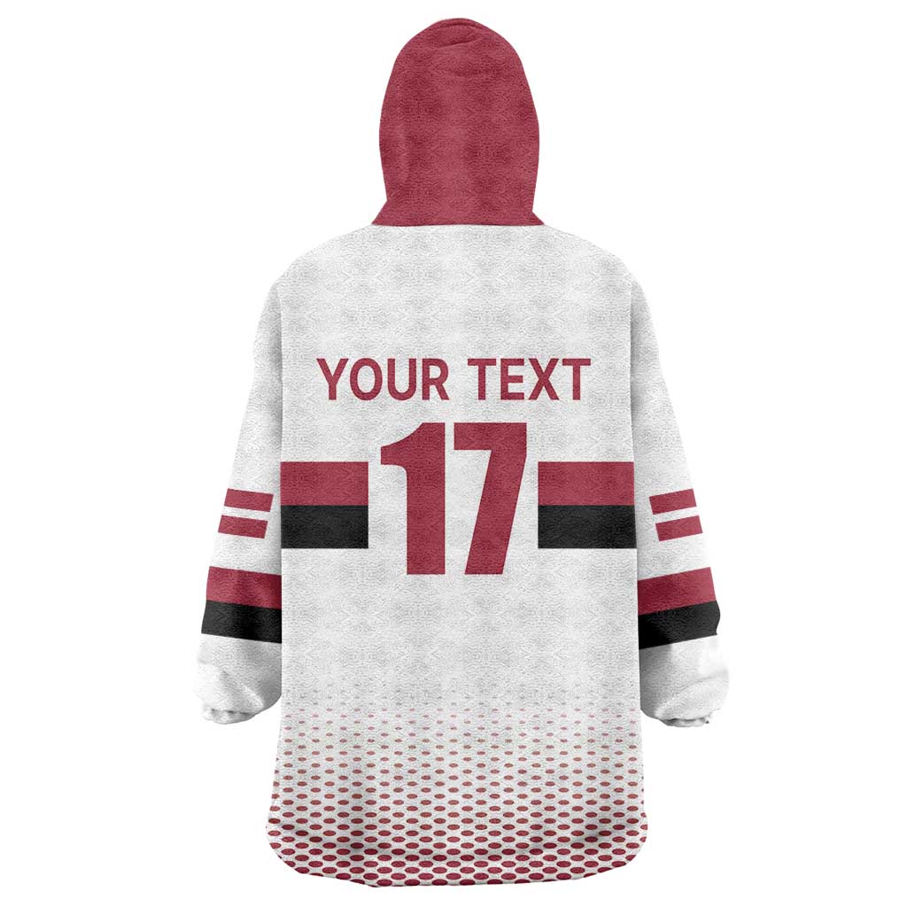Custom Latvia Ice Hockey Champions Wearable Blanket Hoodie Come on Latvija White style