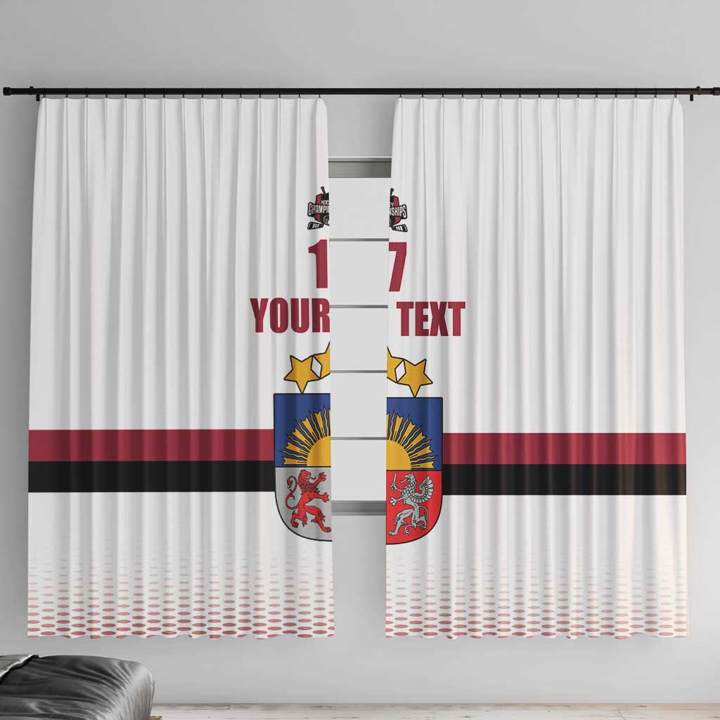 Custom Latvia Ice Hockey Champions Window Curtain Come on Latvija White style