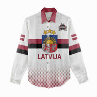 Custom Latvia Ice Hockey Champions Women Casual Shirt Come on Latvija White style