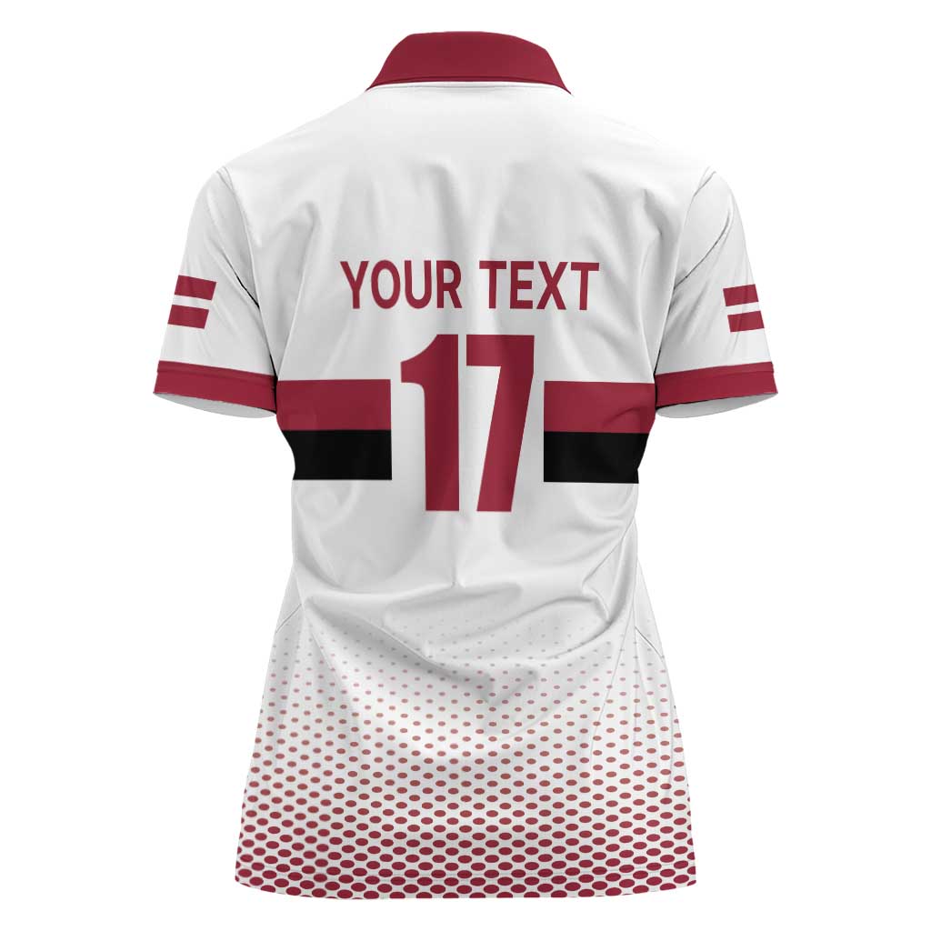 Custom Latvia Ice Hockey Champions Women Polo Shirt Come on Latvija White style