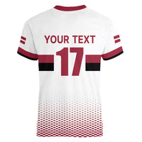 Custom Latvia Ice Hockey Champions Women V-Neck T-Shirt Come on Latvija White style