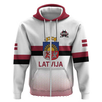 Custom Latvia Ice Hockey Champions Zip Hoodie Come on Latvija White style
