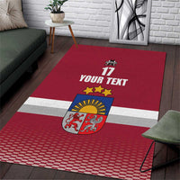 Custom Latvia Ice Hockey Champions Area Rug Come on Latvija Red style