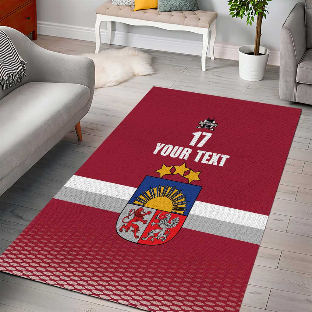 Custom Latvia Ice Hockey Champions Area Rug Come on Latvija Red style
