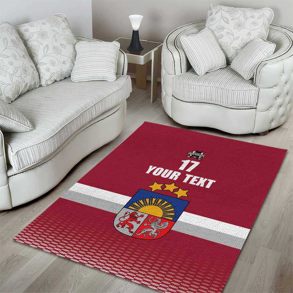 Custom Latvia Ice Hockey Champions Area Rug Come on Latvija Red style