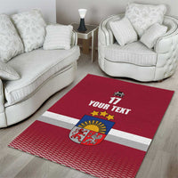 Custom Latvia Ice Hockey Champions Area Rug Come on Latvija Red style