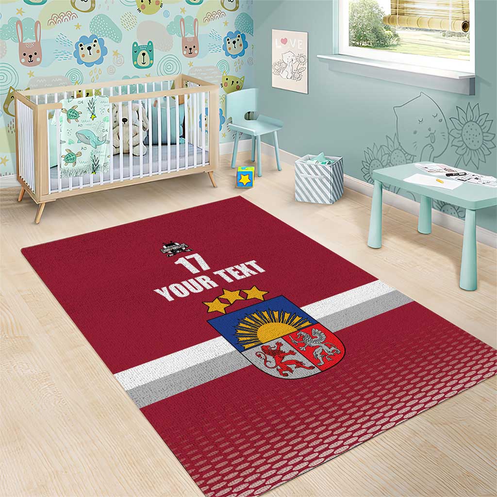 Custom Latvia Ice Hockey Champions Area Rug Come on Latvija Red style