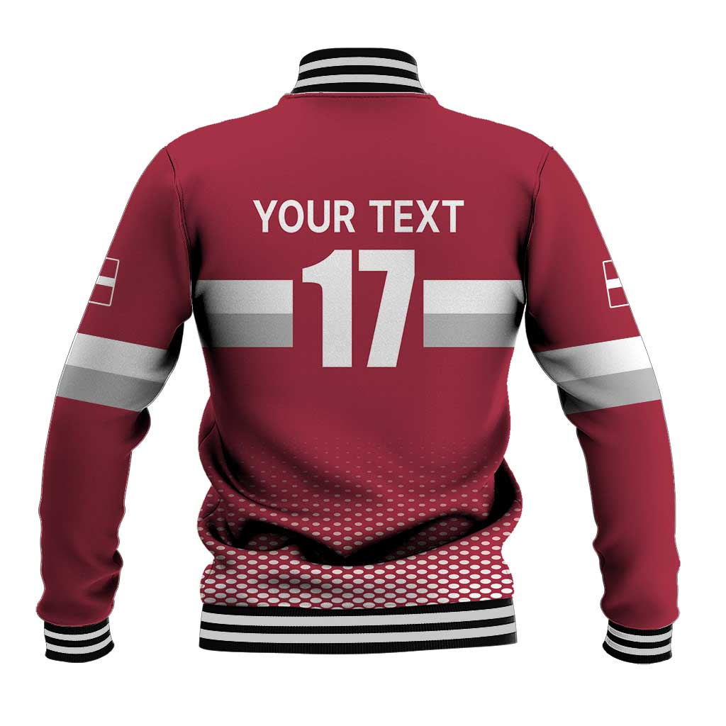 Custom Latvia Ice Hockey Champions Baseball Jacket Come on Latvija Red style