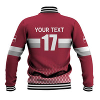 Custom Latvia Ice Hockey Champions Baseball Jacket Come on Latvija Red style