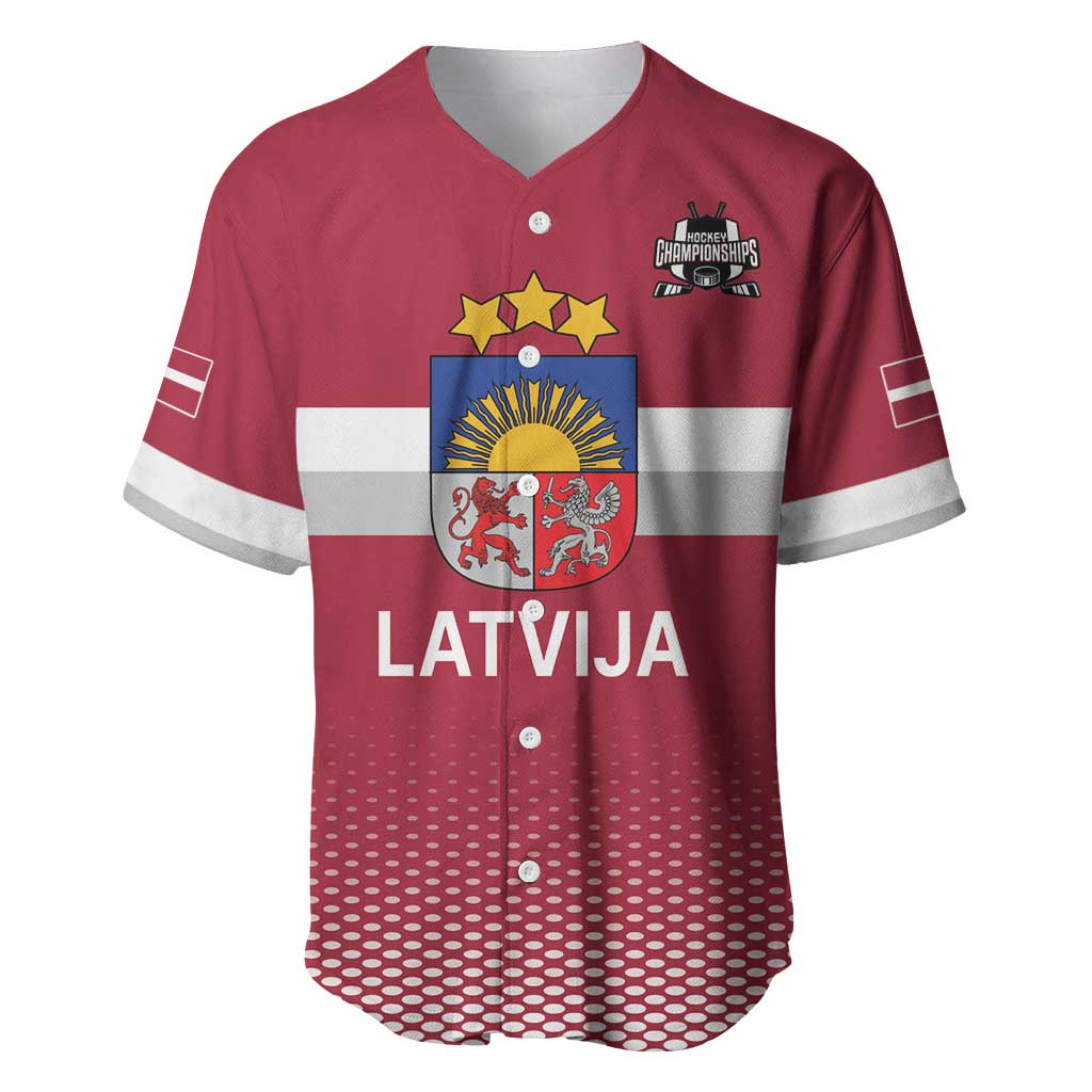 Custom Latvia Ice Hockey Champions Baseball Jersey Come on Latvija Red style