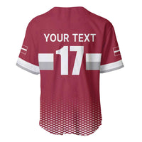 Custom Latvia Ice Hockey Champions Baseball Jersey Come on Latvija Red style