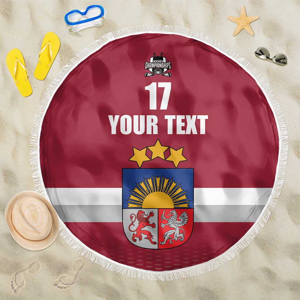 Custom Latvia Ice Hockey Champions Beach Blanket Come on Latvija Red style