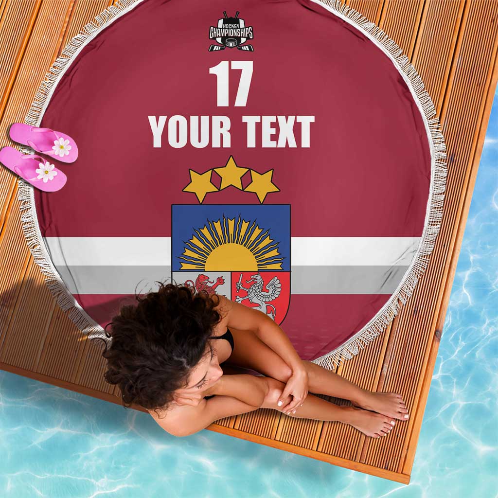 Custom Latvia Ice Hockey Champions Beach Blanket Come on Latvija Red style