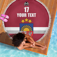 Custom Latvia Ice Hockey Champions Beach Blanket Come on Latvija Red style