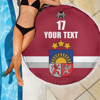 Custom Latvia Ice Hockey Champions Beach Blanket Come on Latvija Red style