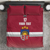 Custom Latvia Ice Hockey Champions Bedding Set Come on Latvija Red style