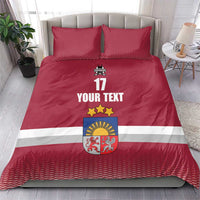 Custom Latvia Ice Hockey Champions Bedding Set Come on Latvija Red style
