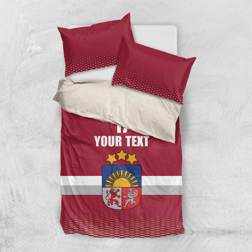 Custom Latvia Ice Hockey Champions Bedding Set Come on Latvija Red style