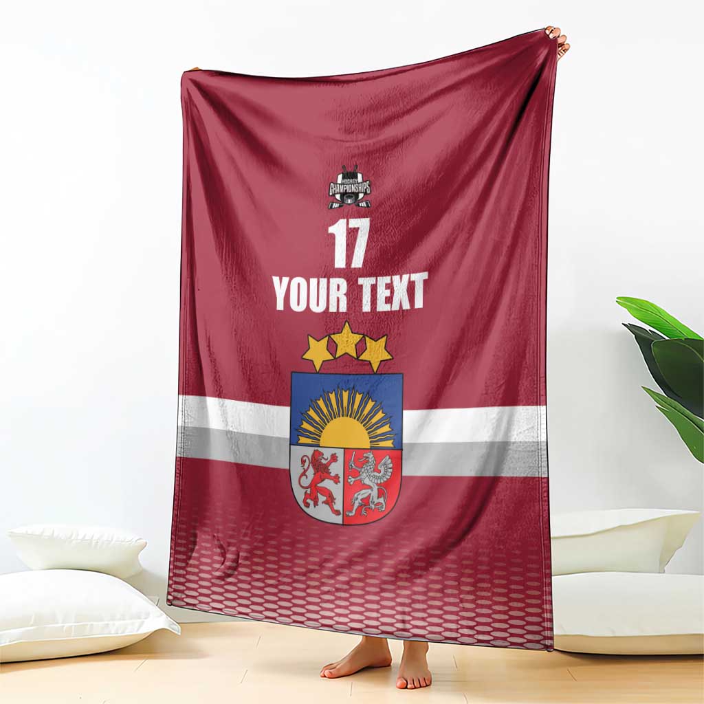 Custom Latvia Ice Hockey Champions Blanket Come on Latvija Red style