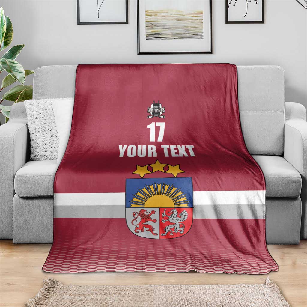 Custom Latvia Ice Hockey Champions Blanket Come on Latvija Red style