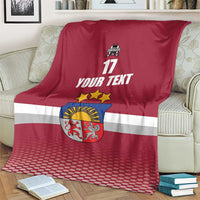 Custom Latvia Ice Hockey Champions Blanket Come on Latvija Red style