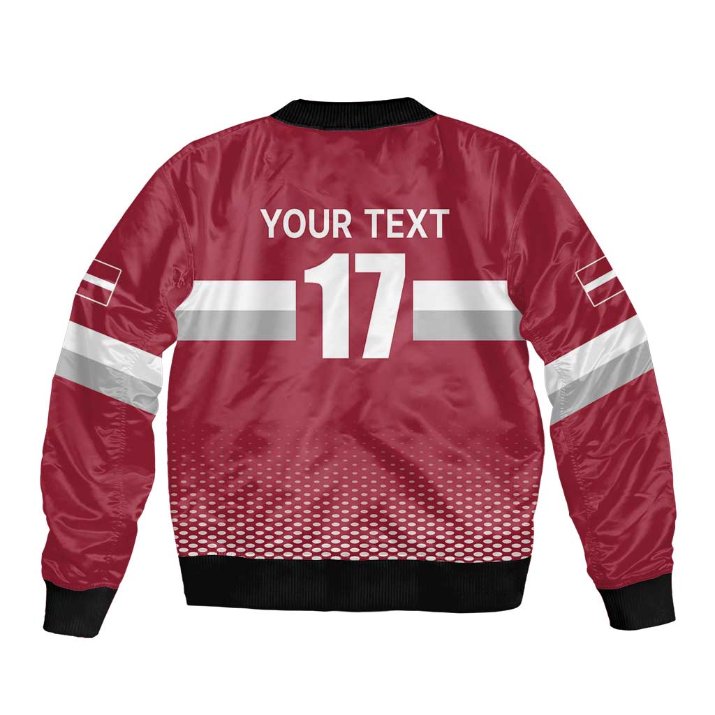 Custom Latvia Ice Hockey Champions Bomber Jacket Come on Latvija Red style