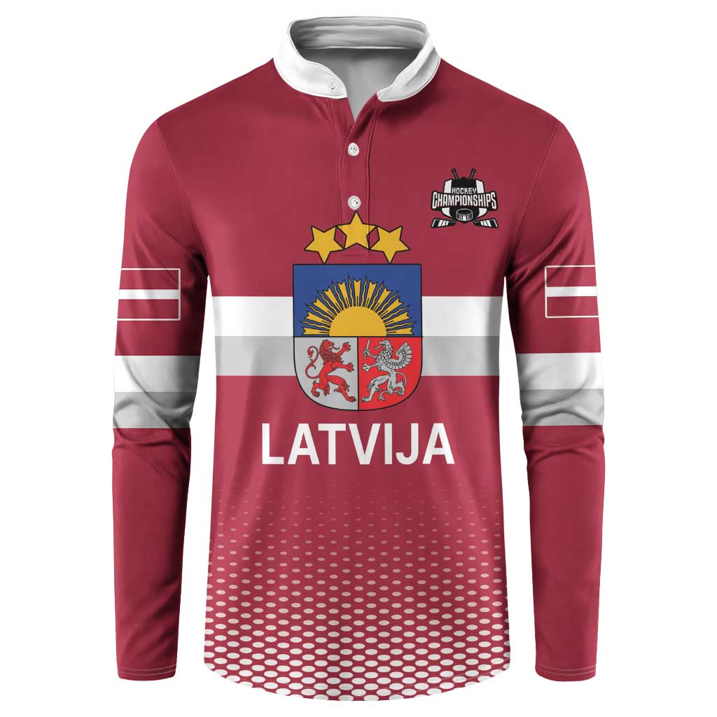 Custom Latvia Ice Hockey Champions Button Sweatshirt Come on Latvija Red style