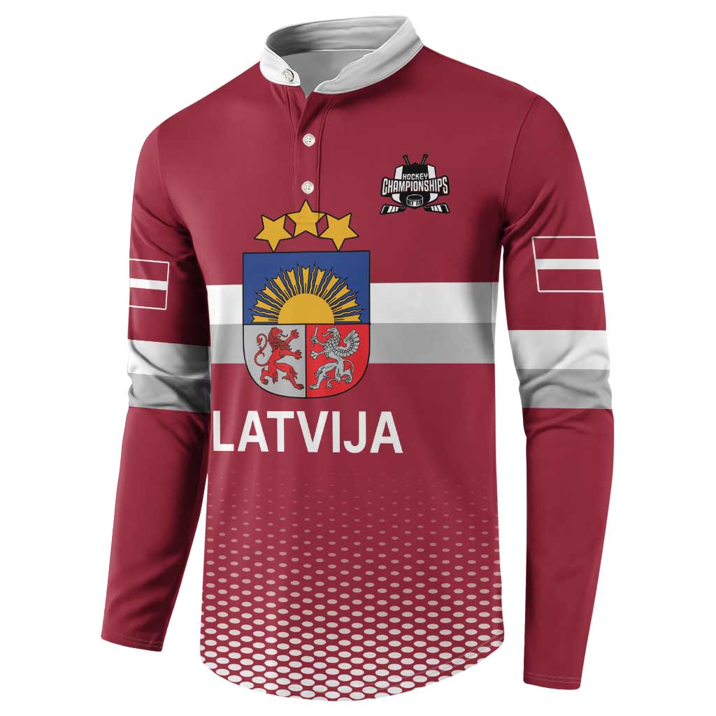 Custom Latvia Ice Hockey Champions Button Sweatshirt Come on Latvija Red style