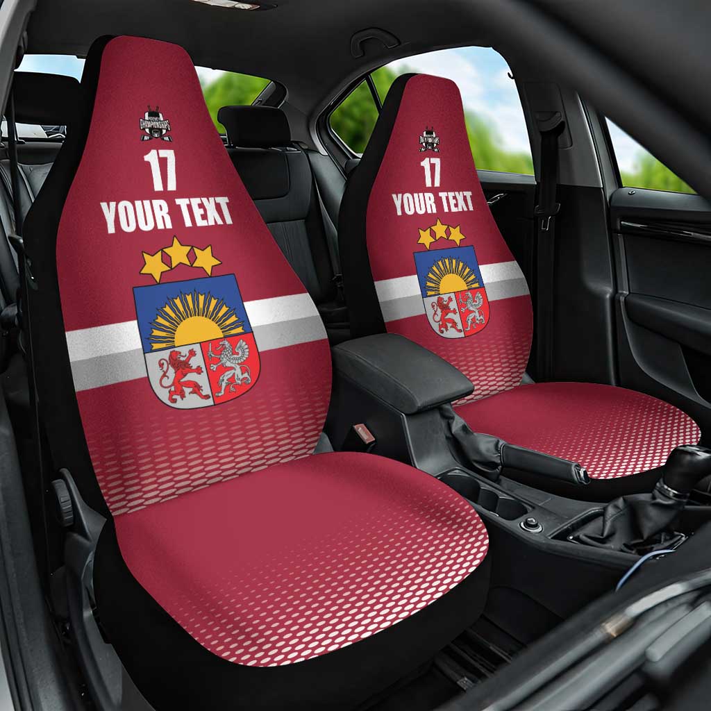 Custom Latvia Ice Hockey Champions Car Seat Cover Come on Latvija Red style