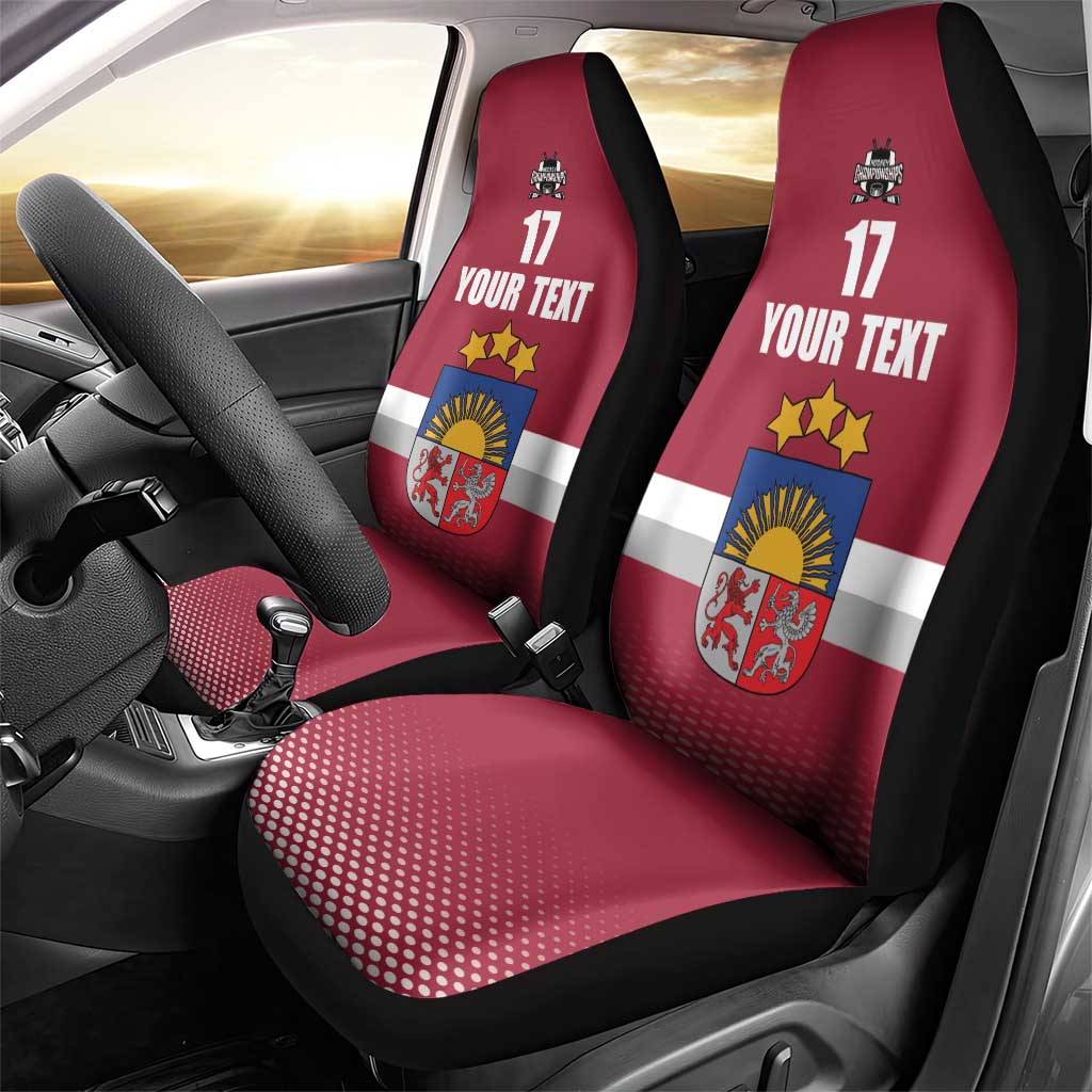 Custom Latvia Ice Hockey Champions Car Seat Cover Come on Latvija Red style
