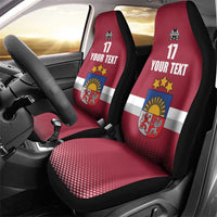 Custom Latvia Ice Hockey Champions Car Seat Cover Come on Latvija Red style