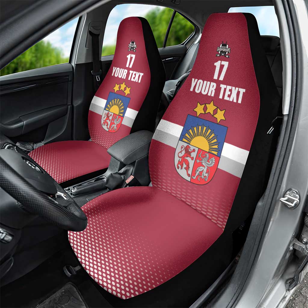 Custom Latvia Ice Hockey Champions Car Seat Cover Come on Latvija Red style