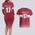 Custom Latvia Ice Hockey Champions Couples Matching Long Sleeve Bodycon Dress and Hawaiian Shirt Come on Latvija Red style