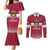 Custom Latvia Ice Hockey Champions Couples Matching Mermaid Dress and Long Sleeve Button Shirt Come on Latvija Red style