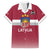 Custom Latvia Ice Hockey Champions Family Matching Off The Shoulder Long Sleeve Dress and Hawaiian Shirt Come on Latvija Red style