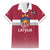 Custom Latvia Ice Hockey Champions Family Matching Off Shoulder Short Dress and Hawaiian Shirt Come on Latvija Red style
