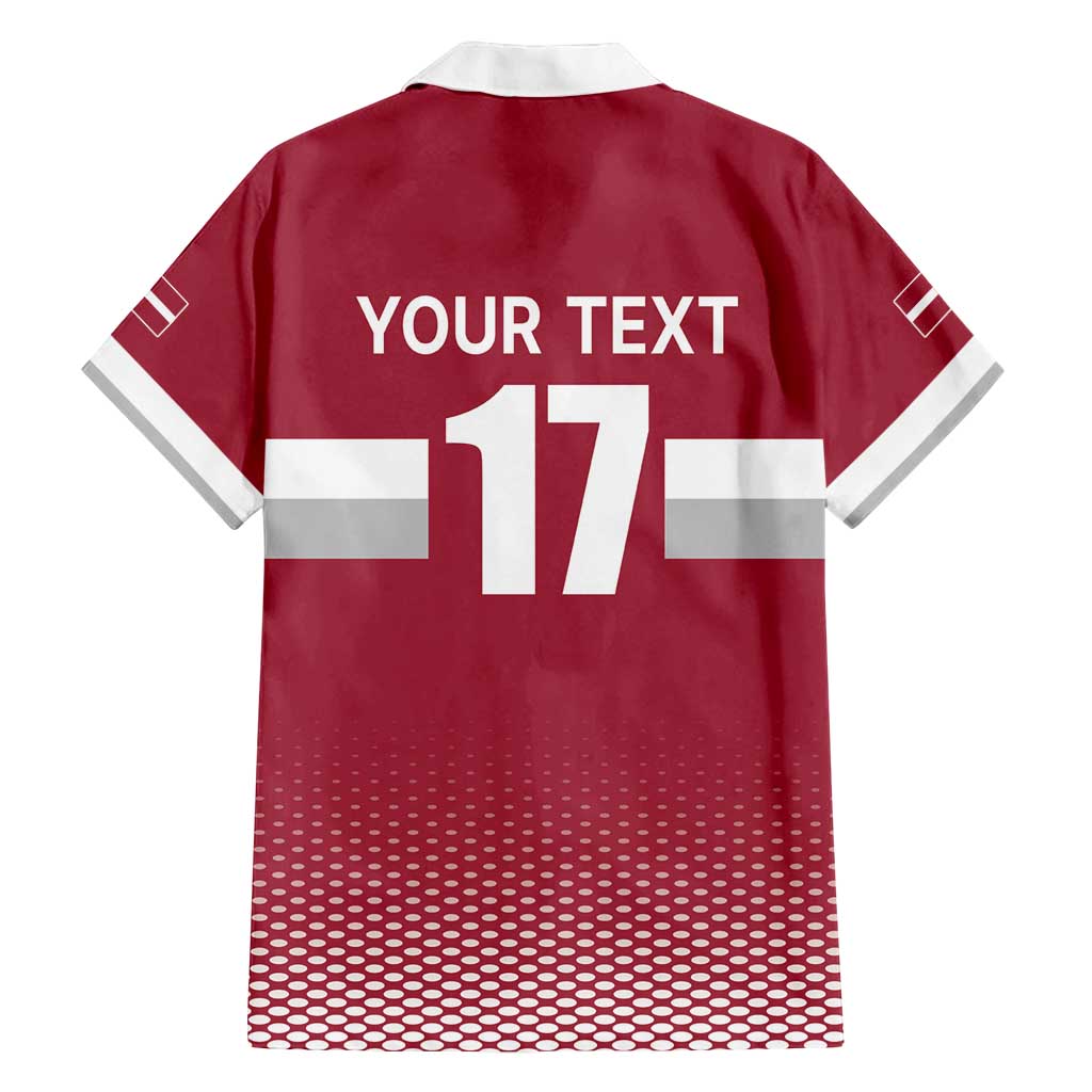 Custom Latvia Ice Hockey Champions Family Matching Off Shoulder Short Dress and Hawaiian Shirt Come on Latvija Red style