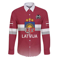 Custom Latvia Ice Hockey Champions Family Matching Short Sleeve Bodycon Dress and Hawaiian Shirt Come on Latvija Red style