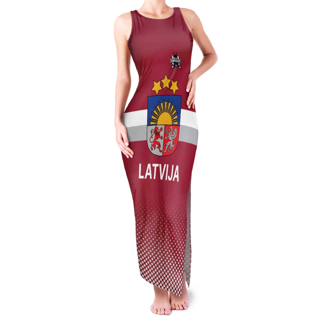 Custom Latvia Ice Hockey Champions Family Matching Tank Maxi Dress and Hawaiian Shirt Come on Latvija Red style