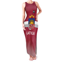 Custom Latvia Ice Hockey Champions Family Matching Tank Maxi Dress and Hawaiian Shirt Come on Latvija Red style