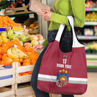 Custom Latvia Ice Hockey Champions Grocery Bag Come on Latvija Red style