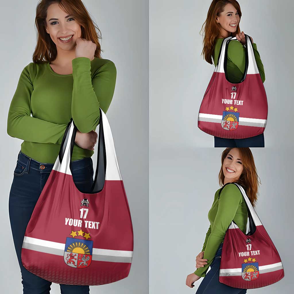 Custom Latvia Ice Hockey Champions Grocery Bag Come on Latvija Red style