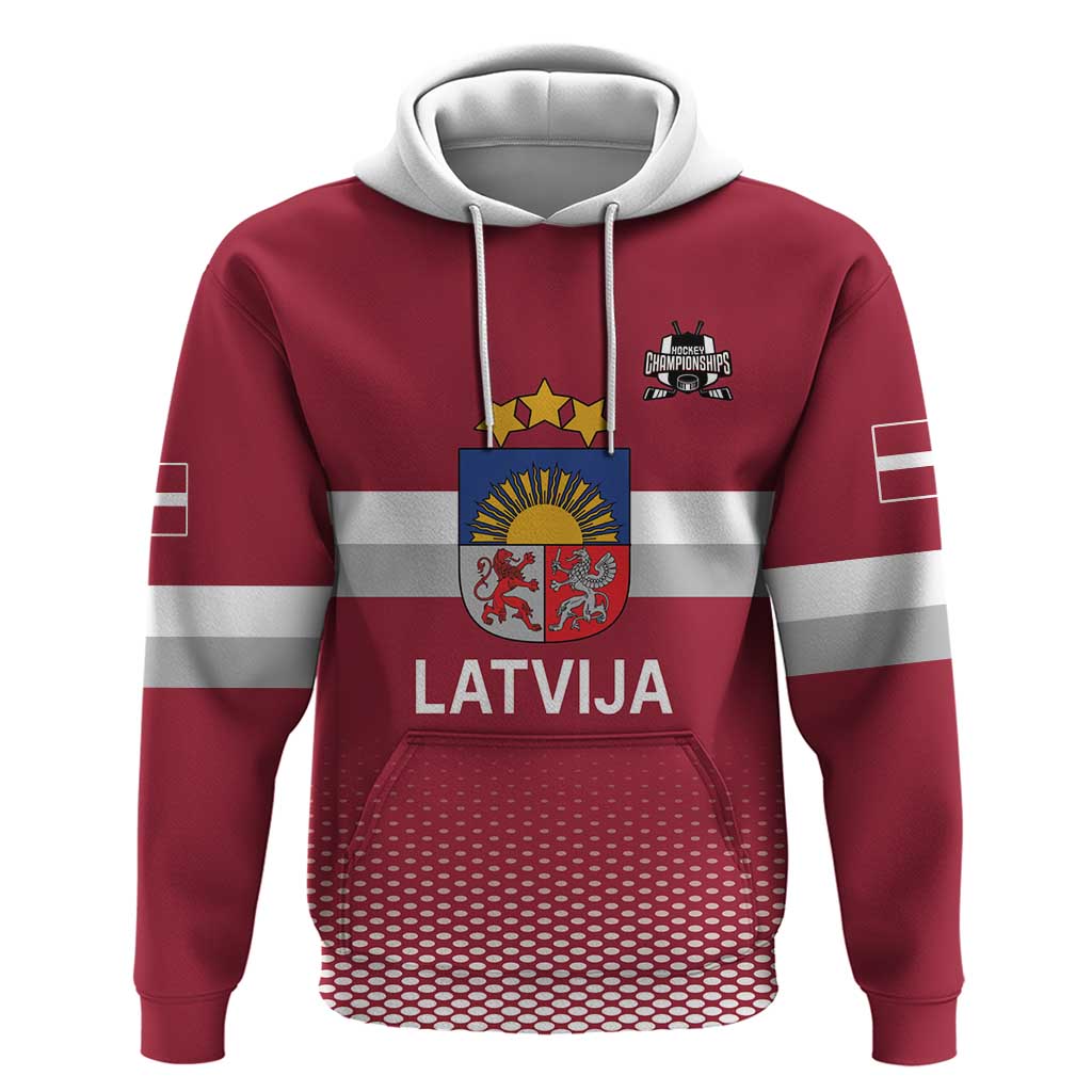 Custom Latvia Ice Hockey Champions Hoodie Come on Latvija Red style