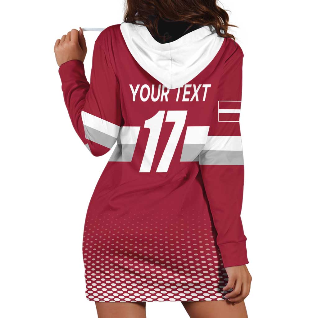 Custom Latvia Ice Hockey Champions Hoodie Dress Come on Latvija Red style