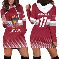 Custom Latvia Ice Hockey Champions Hoodie Dress Come on Latvija Red style