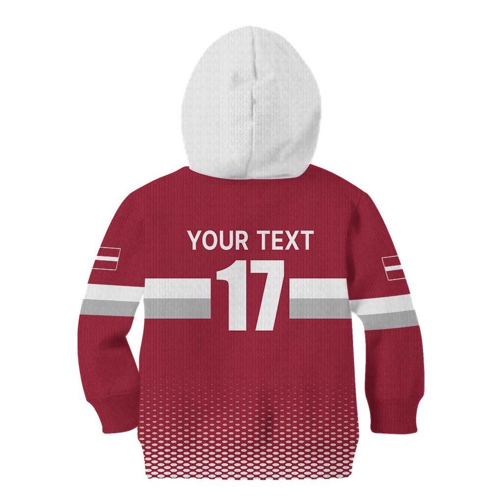Custom Latvia Ice Hockey Champions Kid Hoodie Come on Latvija Red style