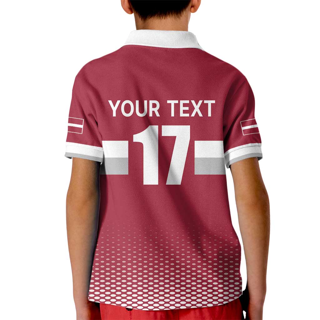 Custom Latvia Ice Hockey Champions Kid Polo Shirt Come on Latvija Red style