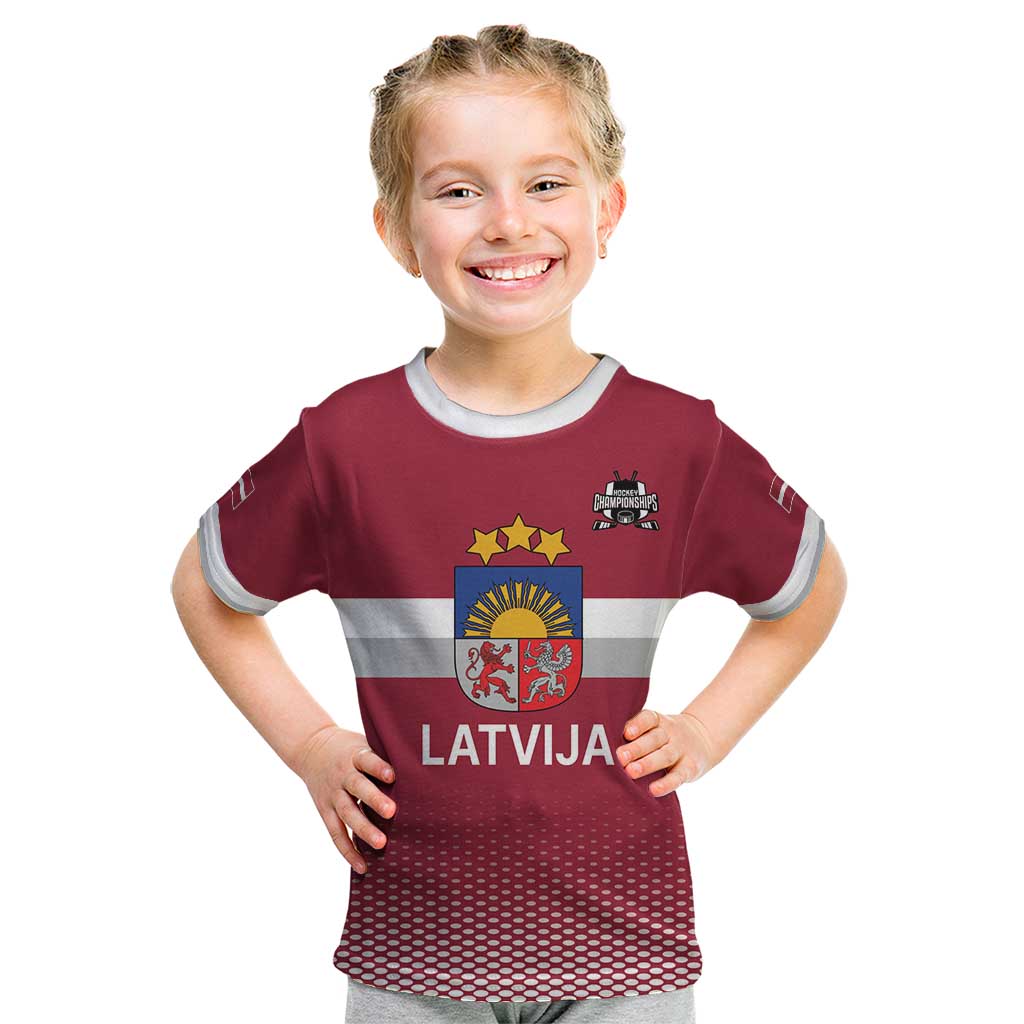 Custom Latvia Ice Hockey Champions Kid T Shirt Come on Latvija Red style